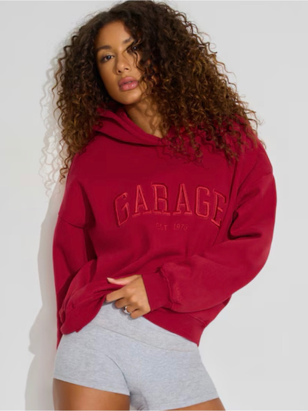 Garage Ultra Fleece Hoodie Jester Red Size Small/Medium New Oversized Fit